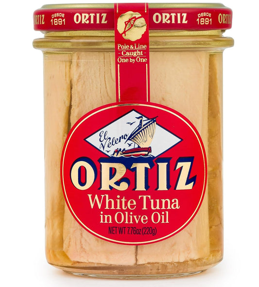 Ortiz White Tuna in Olive Oil Jar – 7.76 oz (220g)