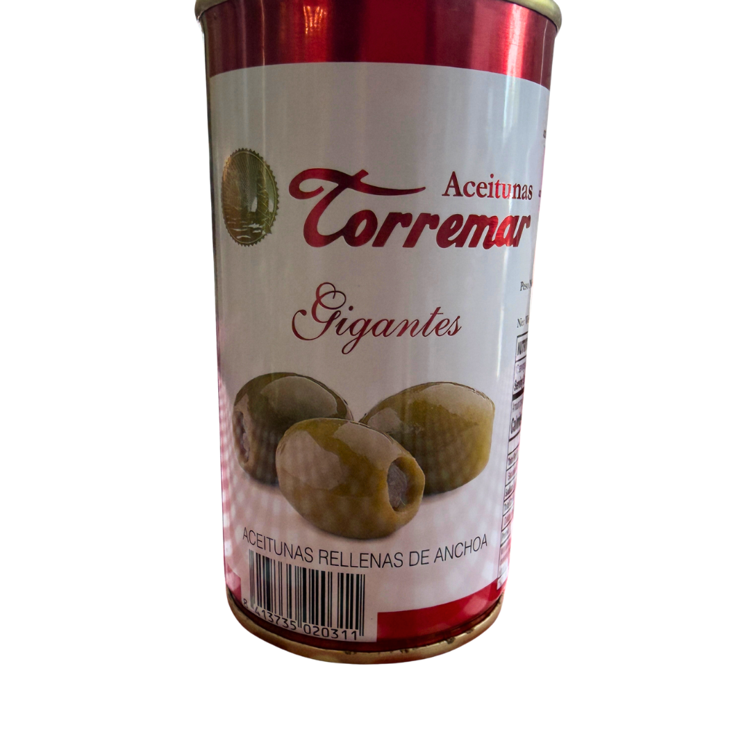 Torremar Giant Green Olives Stuffed with Anchovies – 12.35 oz (350g)